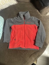 Columbia Kids Fleece Jacket Full Zip Red Gray Size Xx Small Youth