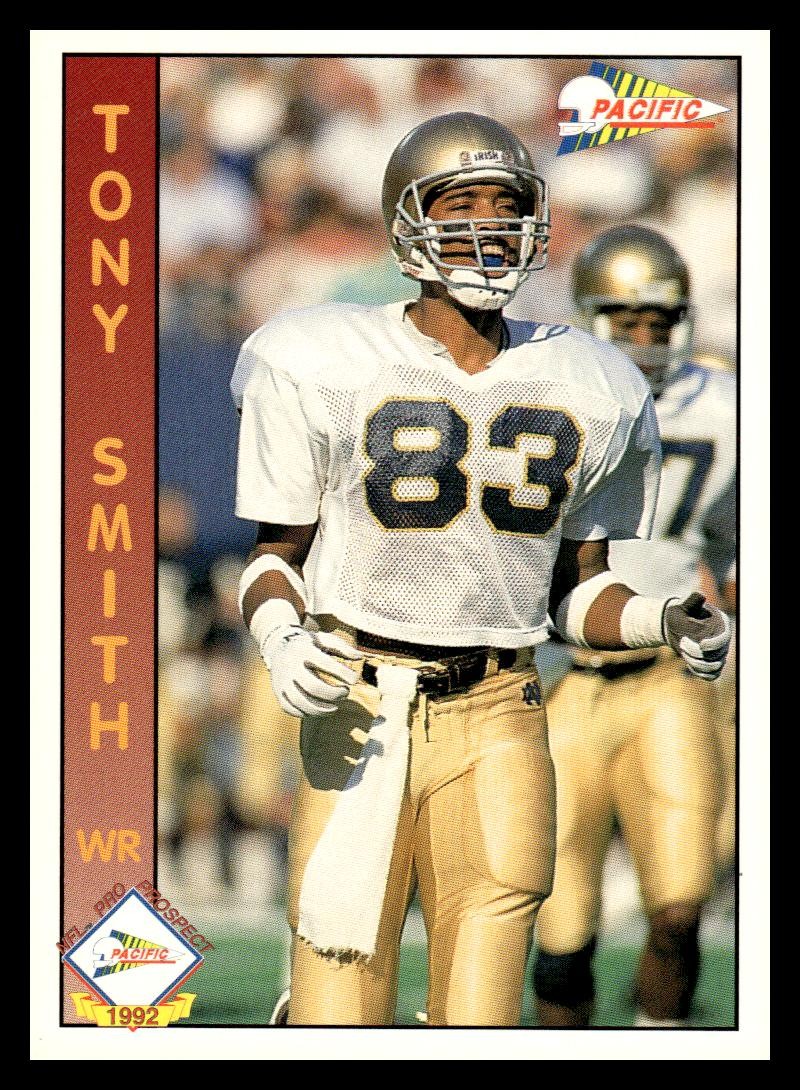 1992 Pacific #652 Tony Smith Notre Dame Fighting Irish Rookie