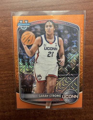 Topps 2025-26 Bowman Chrome Prospects Sarah Strong Orange Mojo Refractor  /25