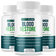  3 Pack Herbal Flow Blood Restore Capsules HerbalFlow Heart Support 180ct 