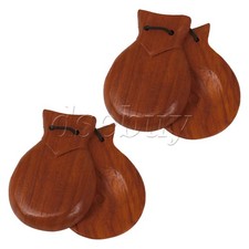 4 Pcs Traditional Flamenco Castanets for Adults Kids Wooden Hand Percussion