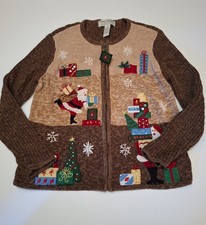 VTG Heirloom Collectibles Christmas Collection Cardigan Sweater Large