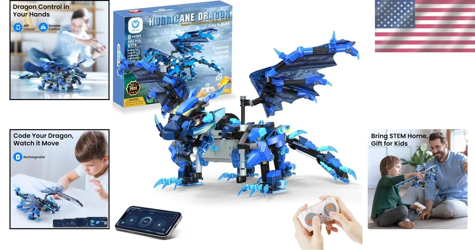 Interactive Dragon Toy - STEM Coding Gift for Kids 8-14 - Image 2 of 4