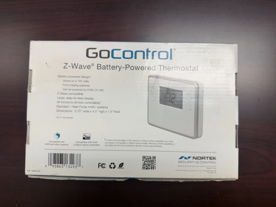 GoControl GC-TBZ48 Z-Wave Battery-Powered Thermostat - Smart Climate Control New - Image 2 of 4