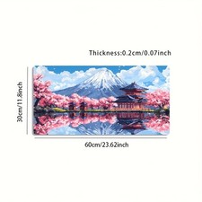 1pc Large Size Esports Gaming Mouse Pad, Pixel Art Cherry Blossom Landscape Ar