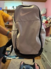 Nike Gray/Black Medium Backpack Zip Closure w/ Inner Outer Pockets Travel