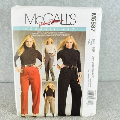 McCalls 5537 Plus Size Pants and Capris Womens 18W 24W Sewing Pattern