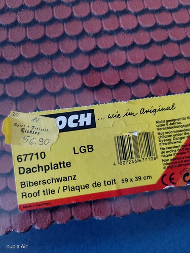 Placa de techo NOCH cola de castor 59x39 cm 67710 LGB | Condition: Neu
