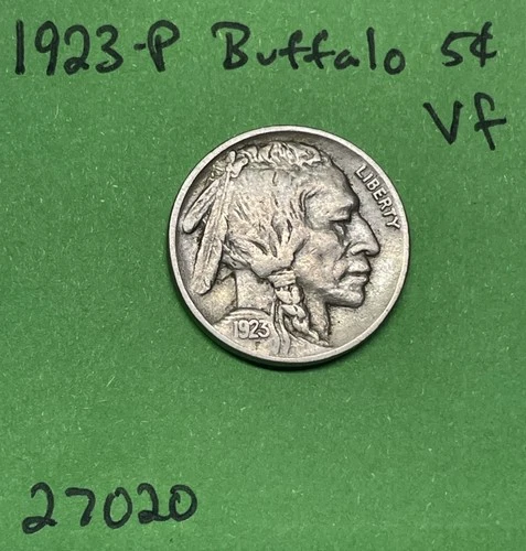 1923 Buffalo 🦬 Indian Head Nickel 5c VF Very Fine