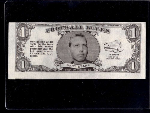 Bart Starr #2 1962 Topps Bucks card