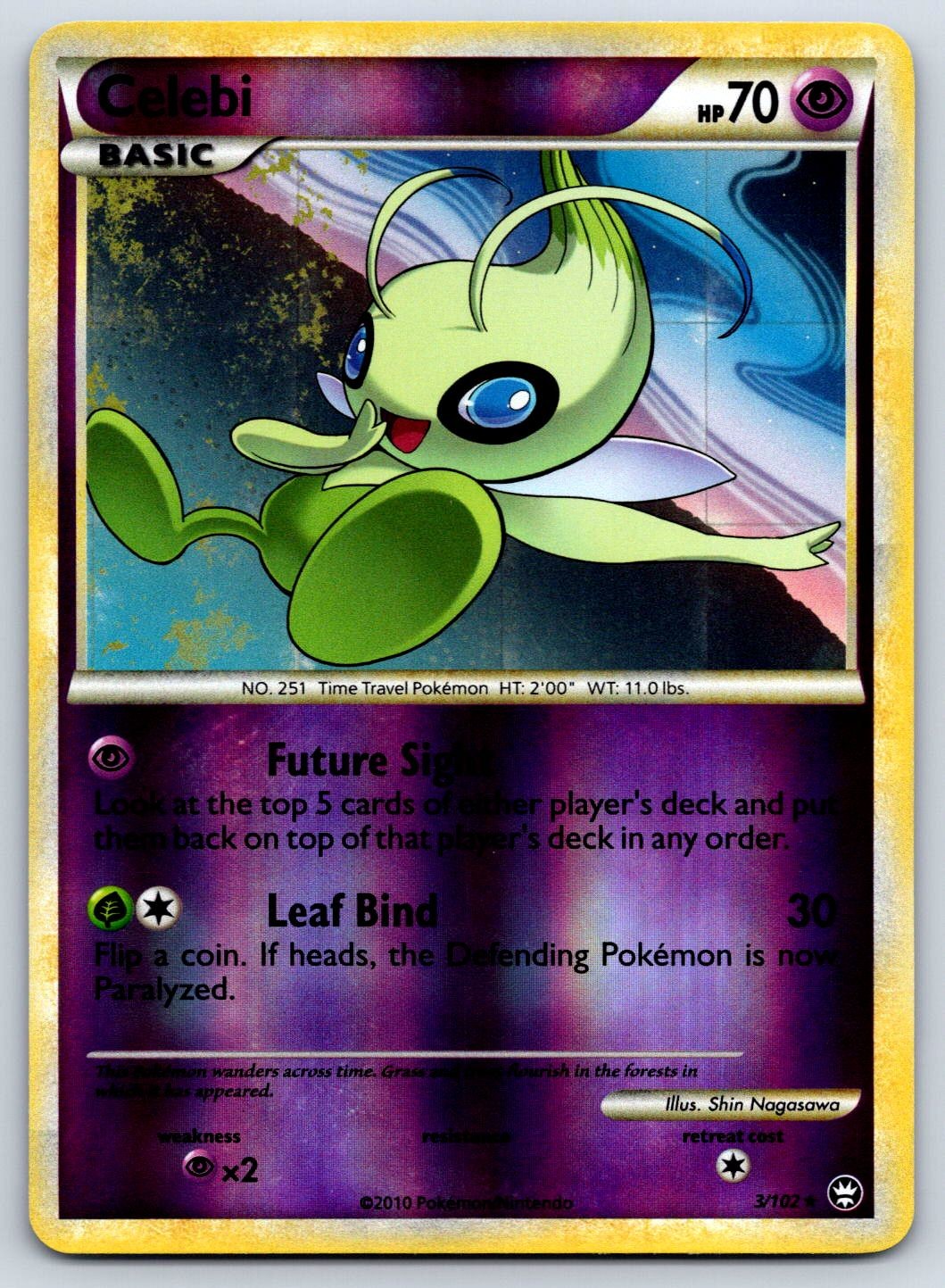 Celebi (Reverse Holo) HGSS Triumphant 3/102 Rare Pokemon Card NM