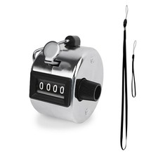 GDMINLO Metal Hand Tally Clicker Counter, 4-Digit Number Count Clicker with M...