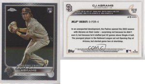 2022 Topps Chrome Update Rookie Debut CJ Abrams #USC102 Rookie RC
