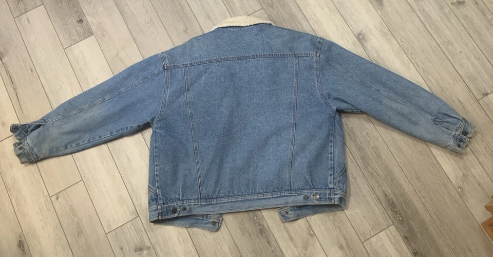 Reynolds Joe Camel Mens Jacket Size XL Vintage Blue Denim Sherpa Lined Collector - Image 2 of 4