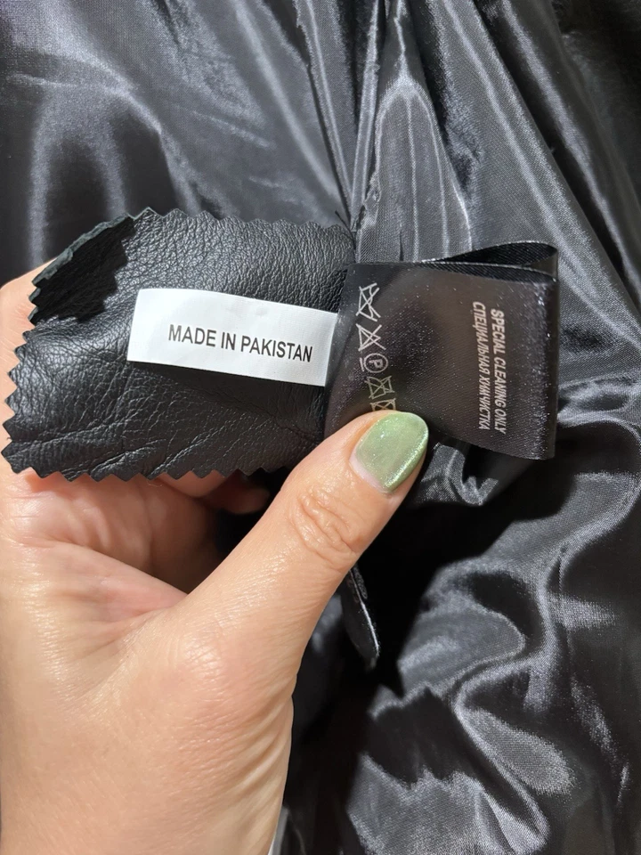 Chaqueta de moto de cuero genuino para mujer, talla M, negra, cuero muy suave Foto 3 de 4