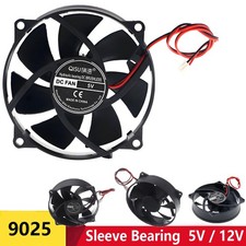 9025 Round Brushless Quiet Cooling Fan DC 5V 12V - Sleeve Bearing 2-Pin For CPU