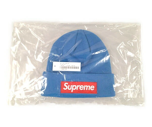 SUPREME 22AW New Era BOX Logo Beanie Knit cap blue Genuine / 29618