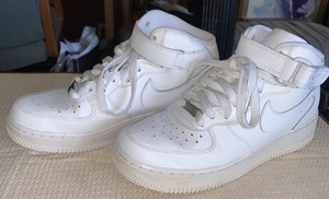 Clean nike air force 1 white high top white 6.5Y basketball shoe swoosh no box | eBay