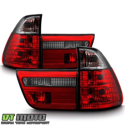 2000-2006 BMW E53 X5 Red Smoked Tail Lights Brake Lamps Left+Right Replacement - Picture 2 of 10