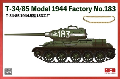 RyeField RM5083 1/35 T34/85 Model 1944 Factory No.183 w/ Section Tracks