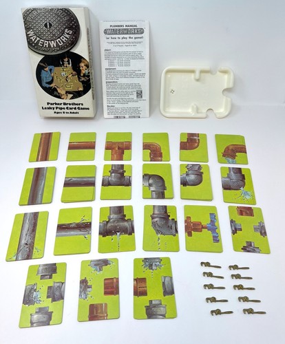 Juego de estrategia de cartas WaterWorks Leaky Pipe Parker Brothers de colección 1972 completo - Imagen 4 de 9