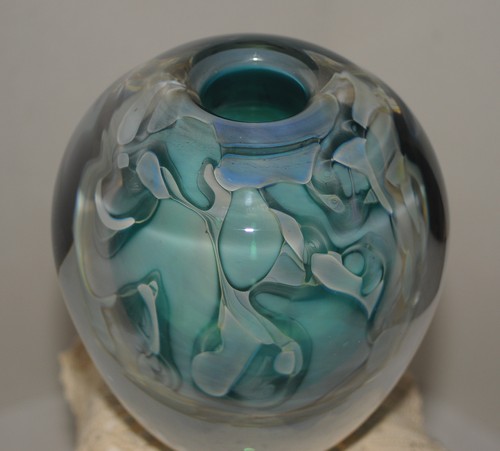 Chris Heilman 2004 Signed Vase Silver Glass, dreamy Grey - Classic design - Picture 3 of 8