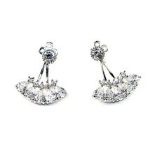 Kristin Perry Crystal Fan CZ Rhinestone Ear Jacket