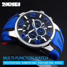 SKMEI Men Quartz Analog Sport Watch Waterproof Male Casual Stopwatch Date 9128