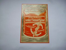 Anker-Sauerkraut H. Dickmann Osterath Original altes Blechschild 1950er Jahre