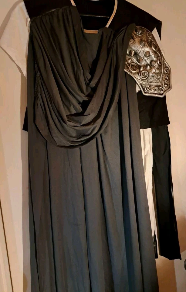 4 piece Adult Black Knight Costume Latex Helmet Standard SIze M-L - Image 4 of 4