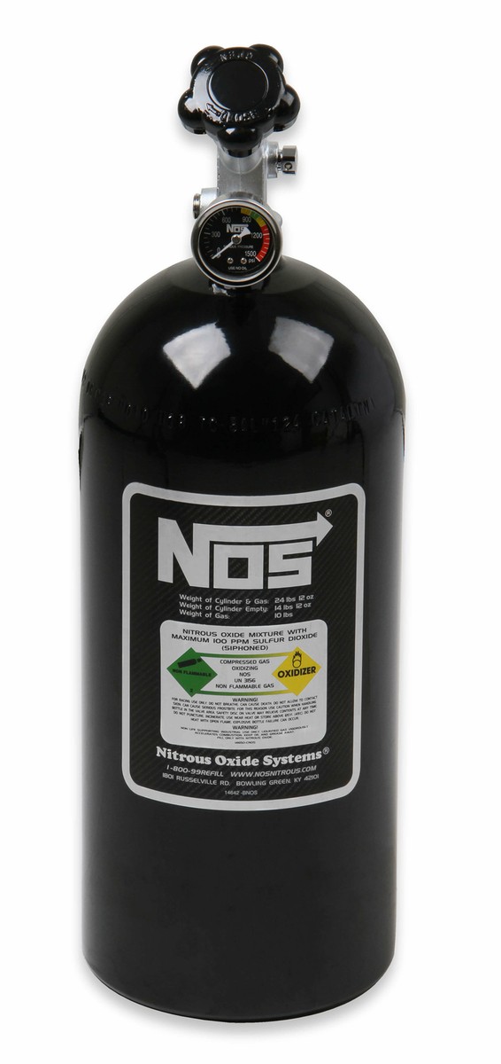 NOS 14745BNOS 10 lb Nitrous Bottle w/ Black Finish & Super Hi Flo
