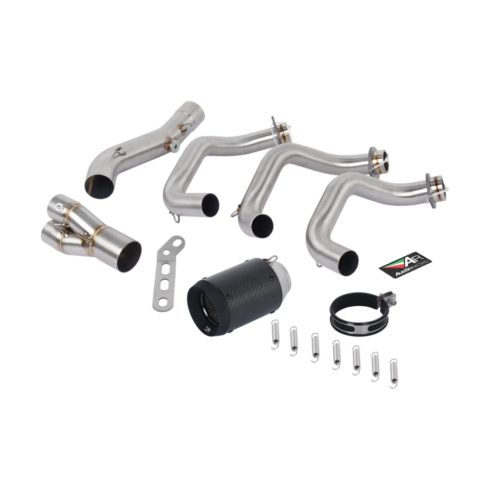 Exhaust Muffler Tips Carbon Header Pipe Full System for Yamaha FZ09 FJ09 2015-20 - Image 2 of 4