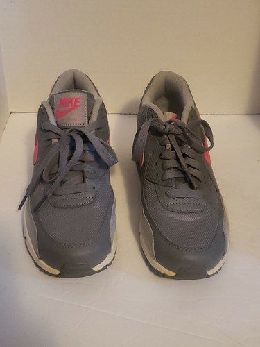 Nike Air Max 90 Mesh GS running Shoes 724855-007 Gray Pink Women (6) 5Y - Picture 4 of 11