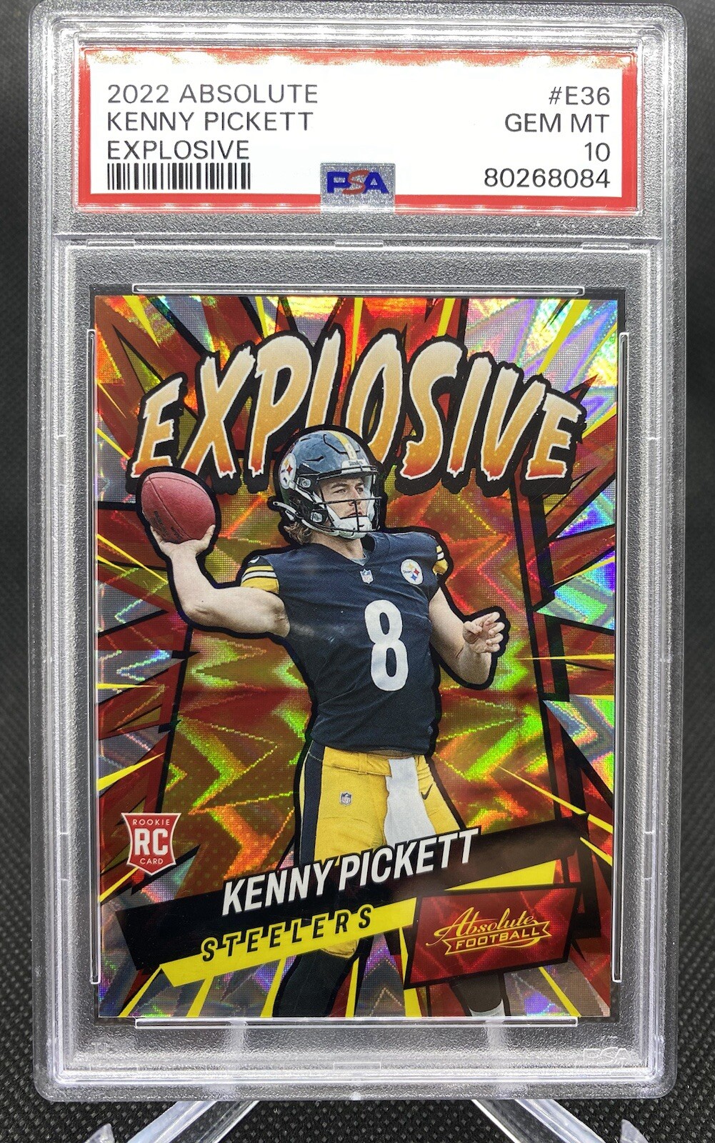 2022 Panini Absolute Kenny Pickett #E36 Explosive SP RC PSA 10
