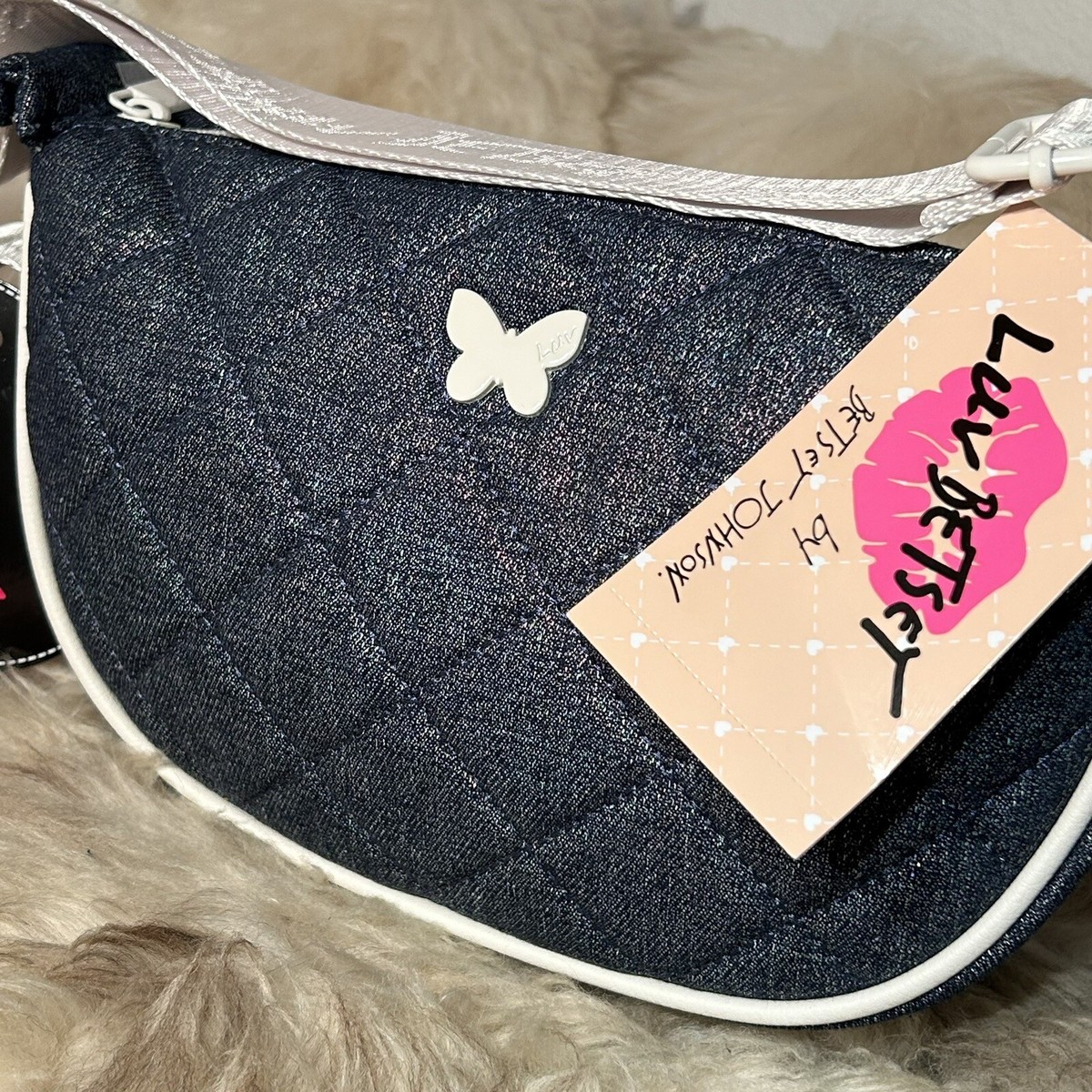 NWT Betsey Johnson Sling Crossbody - Iridescent Denim  display picture 3