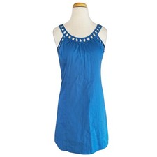 ANN TAYLOR LOFT women’s blue sleeveless cotton dress Sz 0