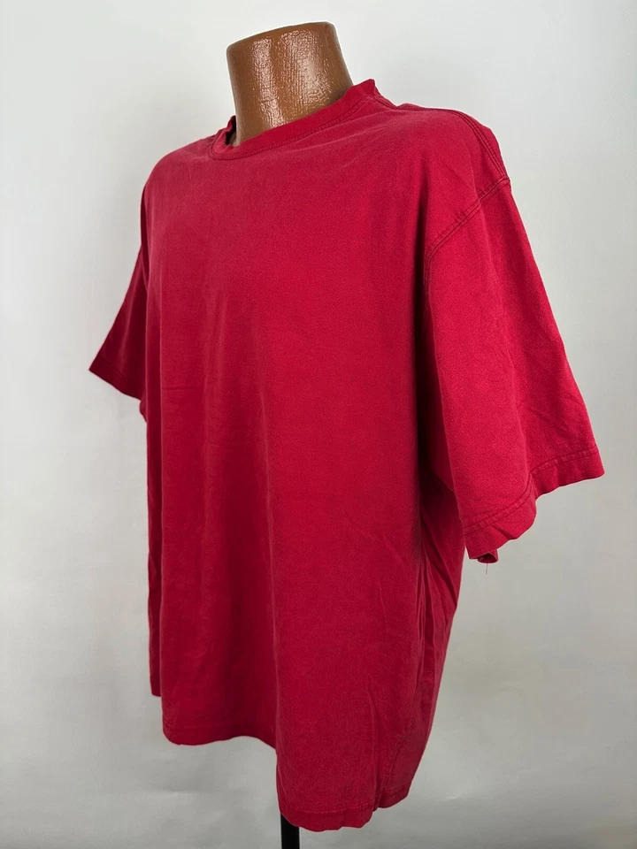 Camiseta De Colección Años 90 Perfectamente Desteñida XL Roja Camiseta en Blanco Calce Slouchy Patinador Mínimo Foto 4 de 4