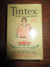 NIP Vintage TINTEX Fabric DYE - MAIZE YELLOW - Made in the USA - 1920's