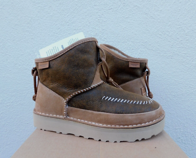 UGG CHESTNUT CAMPFIRE CRAFTED REGENERATE BOOTS, WOMEN US 8