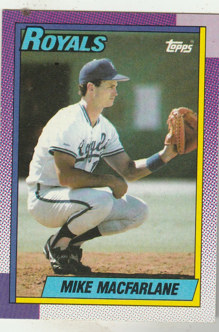 FREE SHIPPING-MINT-1990 Topps #202 Mike Macfarlane Kansas City Royals 