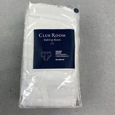 Club Room Briefs Mens Large White Underwear 8 Pack Tagless No Ride Up Full Cut
