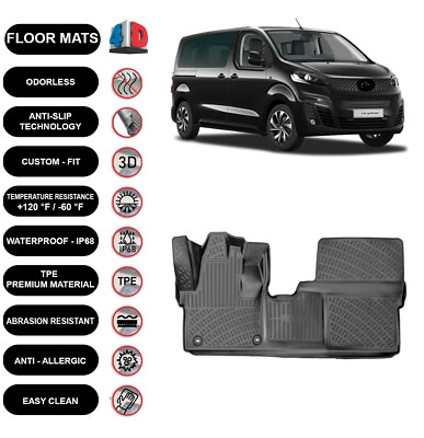 Floor Mats Liner Fits Fiat Ulysee (2022-2025) Waterproof 3D Molded 2pcs