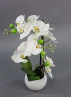 Orchidee Real Touch 50X20Cm Weiß In WeißEr Keramikvase Ga Kunstblumen KüNstliche
