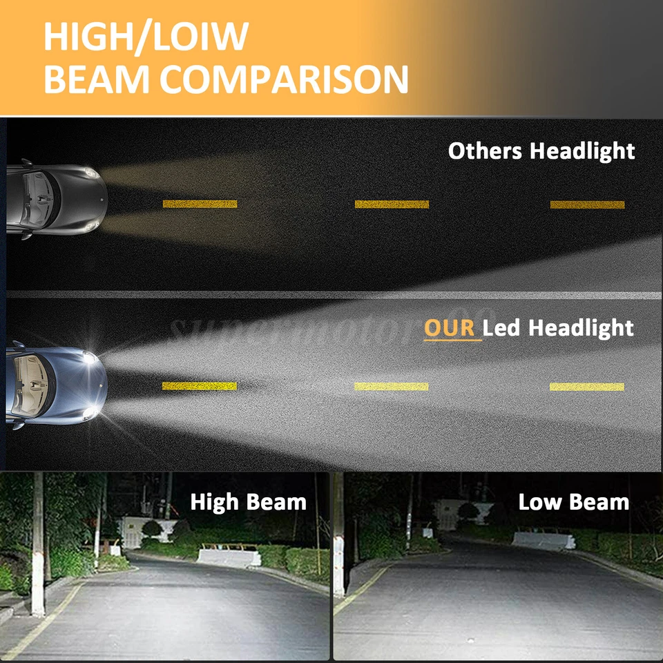 120W 4X 4X6" LED Headlights Hi-Lo Beam DRL For Chevrolet K5 Blazer 1981-1986 Foto 2 de 4