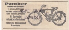 BRAUNSCHWEIG, Werbung 1931, Panther-Werke AG Motor-Fahrräder mit Sachs-Motor