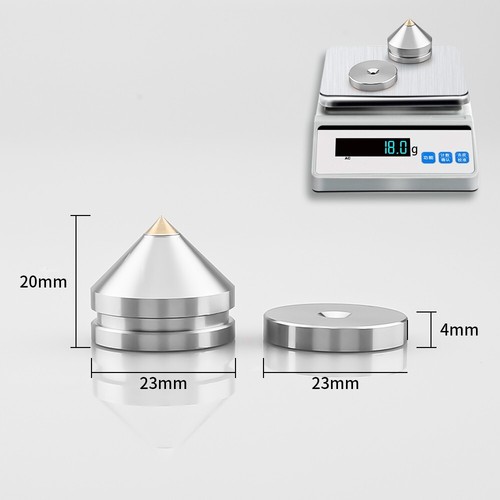 4x Hi-Fi Speaker Isolation Stand Feet Pad Amp Aluminium Alloy Spikes Cone Pad - Picture 5 of 10