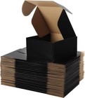 25 Pack 8x8x4 Black Cardboard Shipping Boxes for Small Business