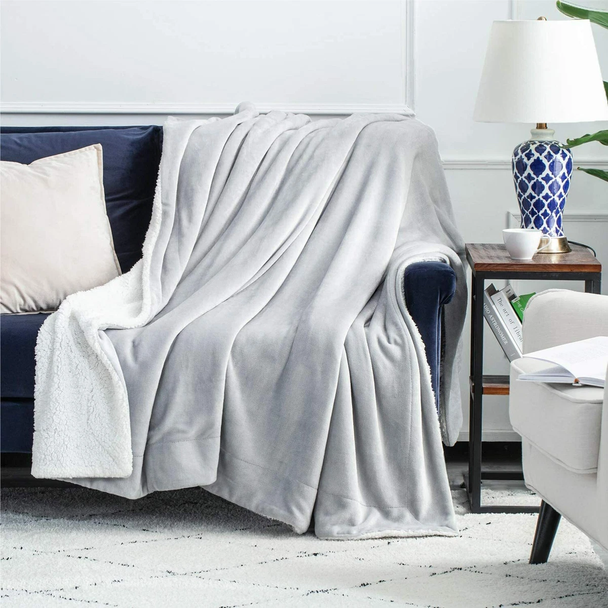 Pale grey throw sales