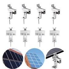 Solar Panel Rail Bracket Mounting Flat Roof Yacht RV Mount End/Middle Clamp Set