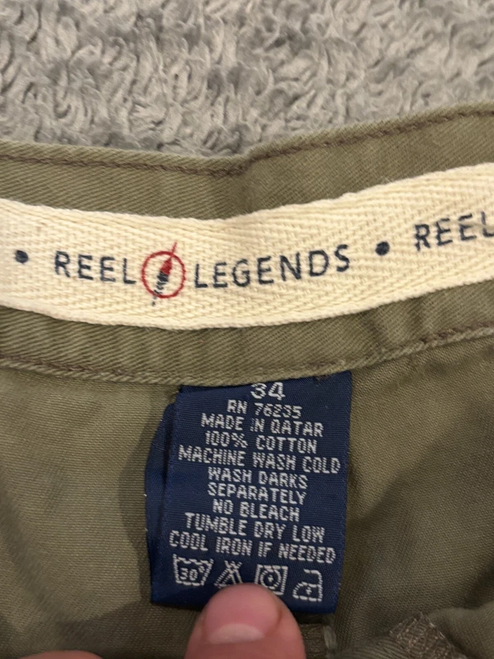 Pantalones Cortos Reel Legends Para Hombre 34 Verde Plisado Chino Exterior Pesca Informal Foto 2 de 4